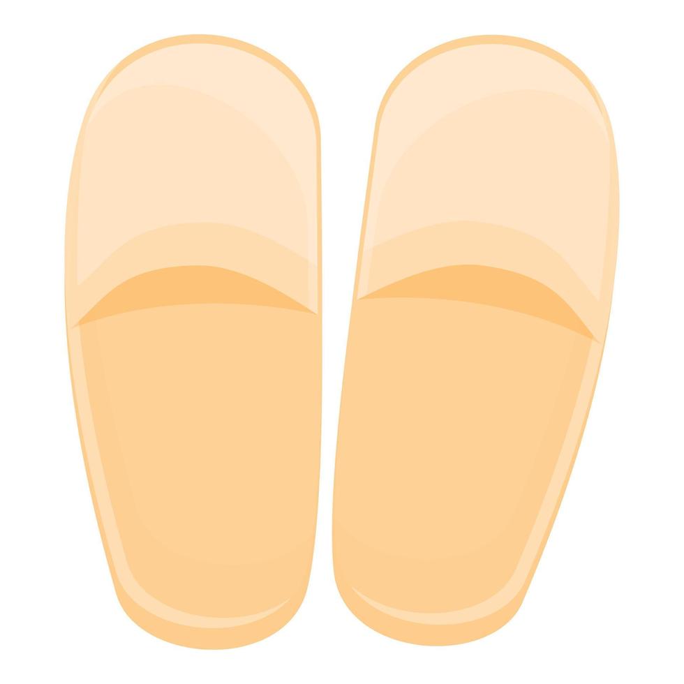 Beige slippers icon, cartoon style vector