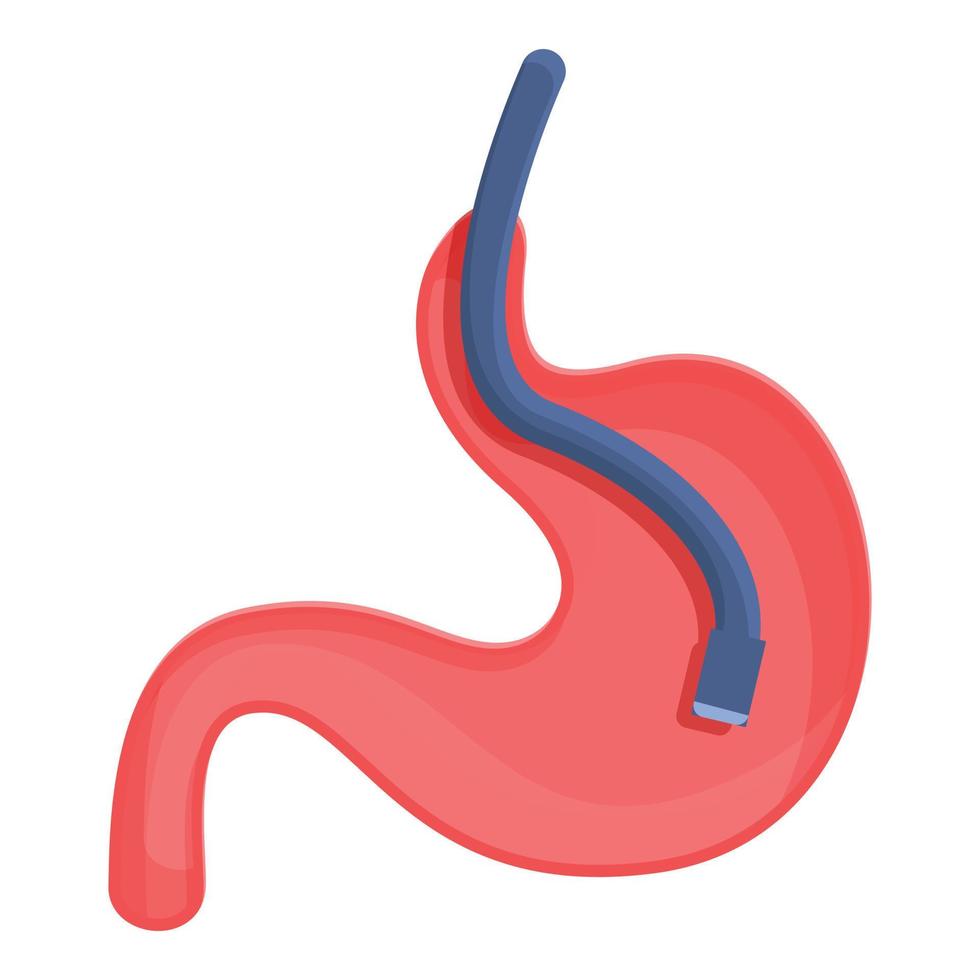 Stomach endoscope icon, cartoon style vector