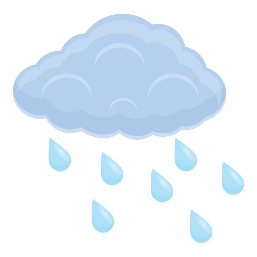 icono de clima lluvioso, estilo de dibujos animados vector