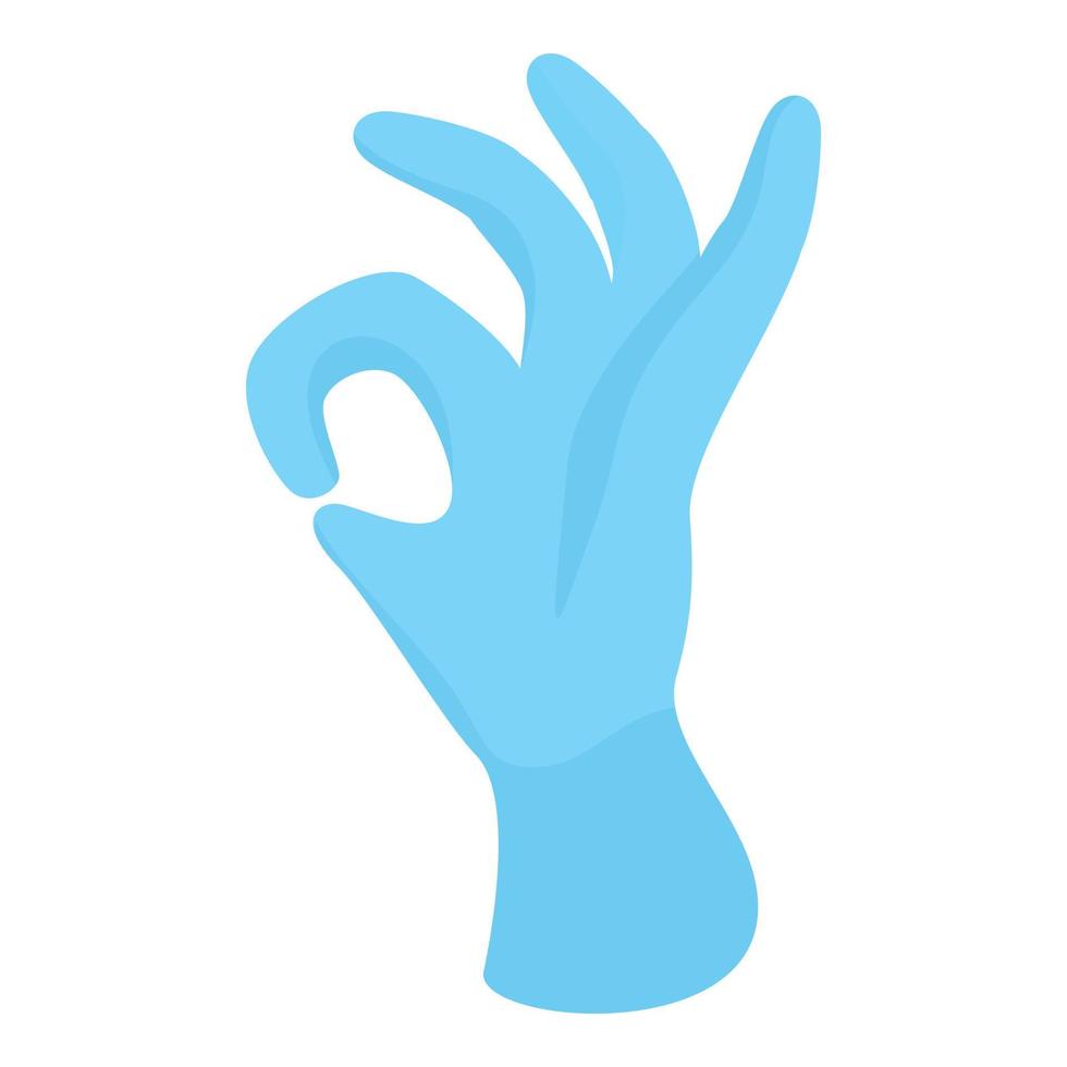 Rubber medical gloves icon, cartoon style vector