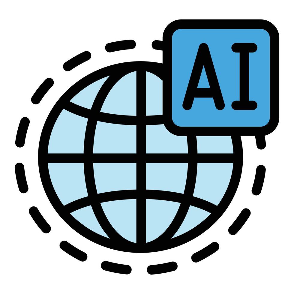 Artificial intelligence icon outline vector. Ai brain vector