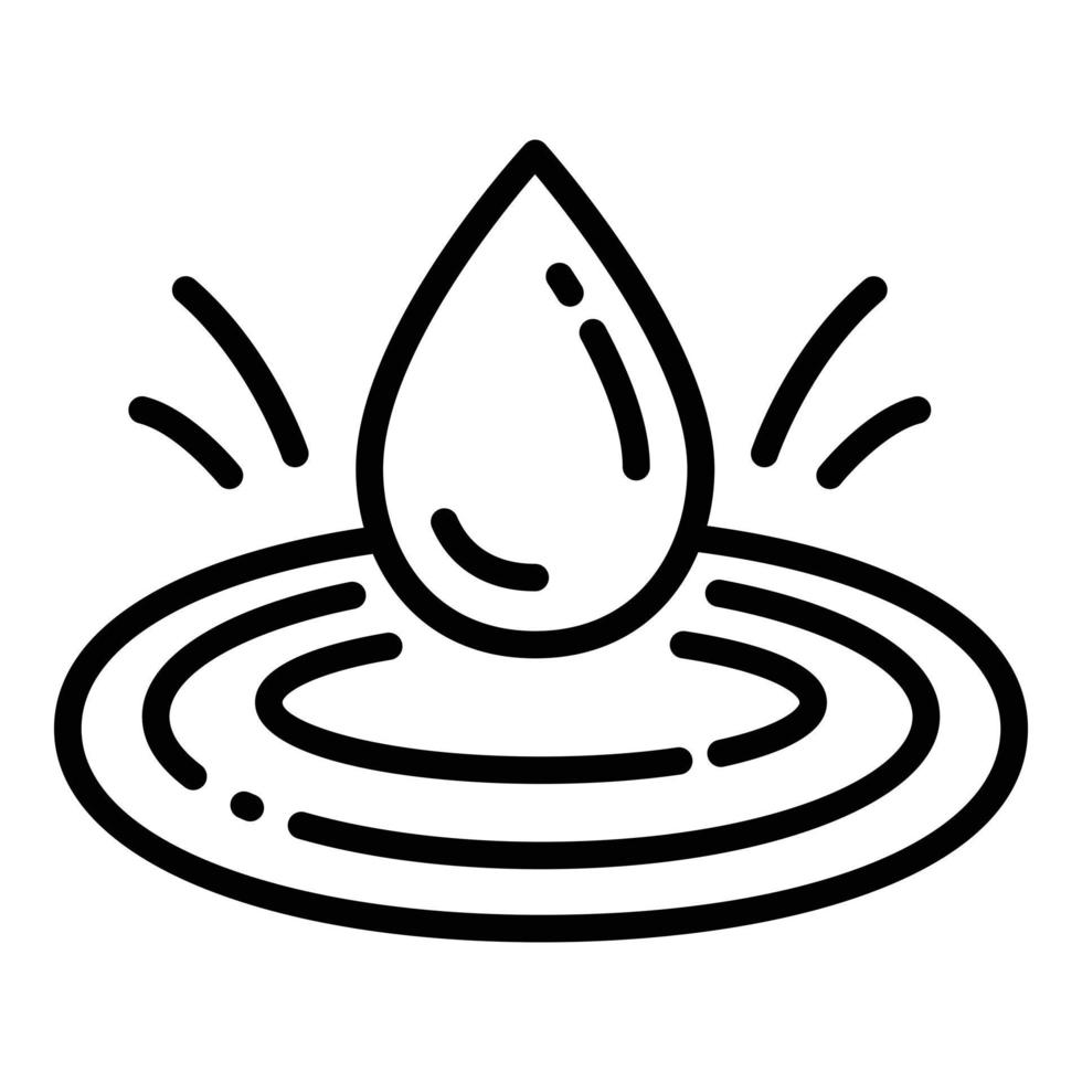 Water filter drop icon, outline style vector