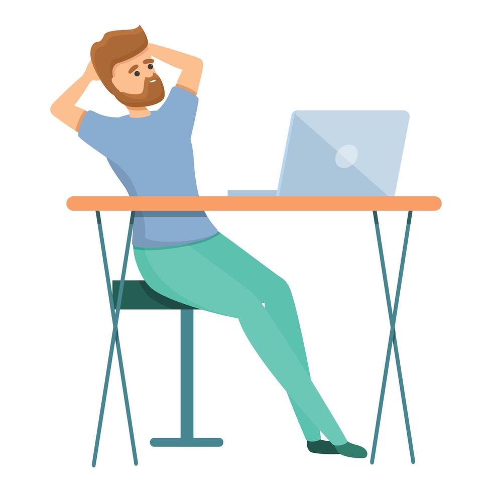 Freelancer brainstorming icon, cartoon style vector
