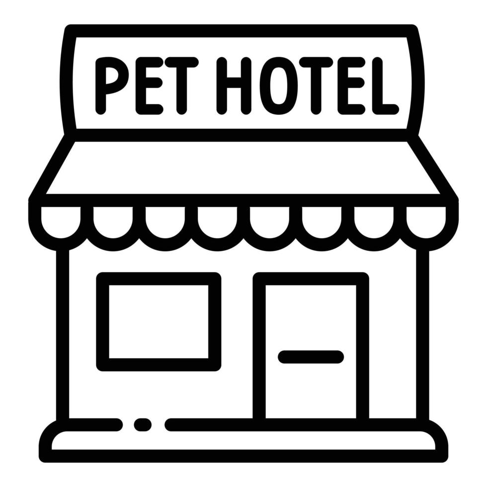 icono de hotel de mascotas en la calle, estilo de contorno vector