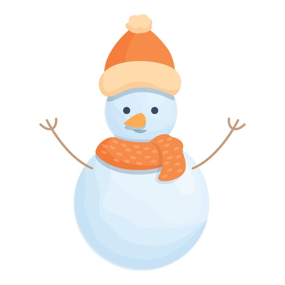 Cute snowman icon cartoon vector. Christmas man vector