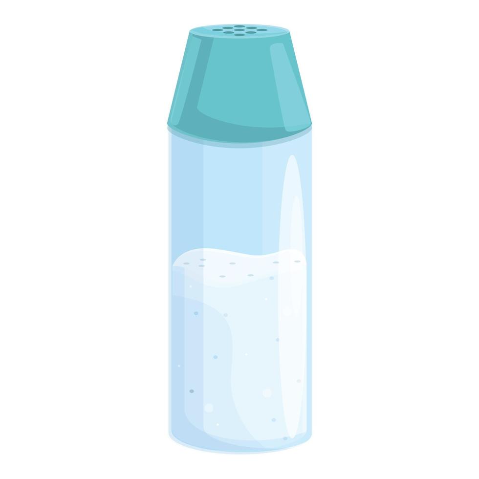 Salt jar icon, cartoon style vector