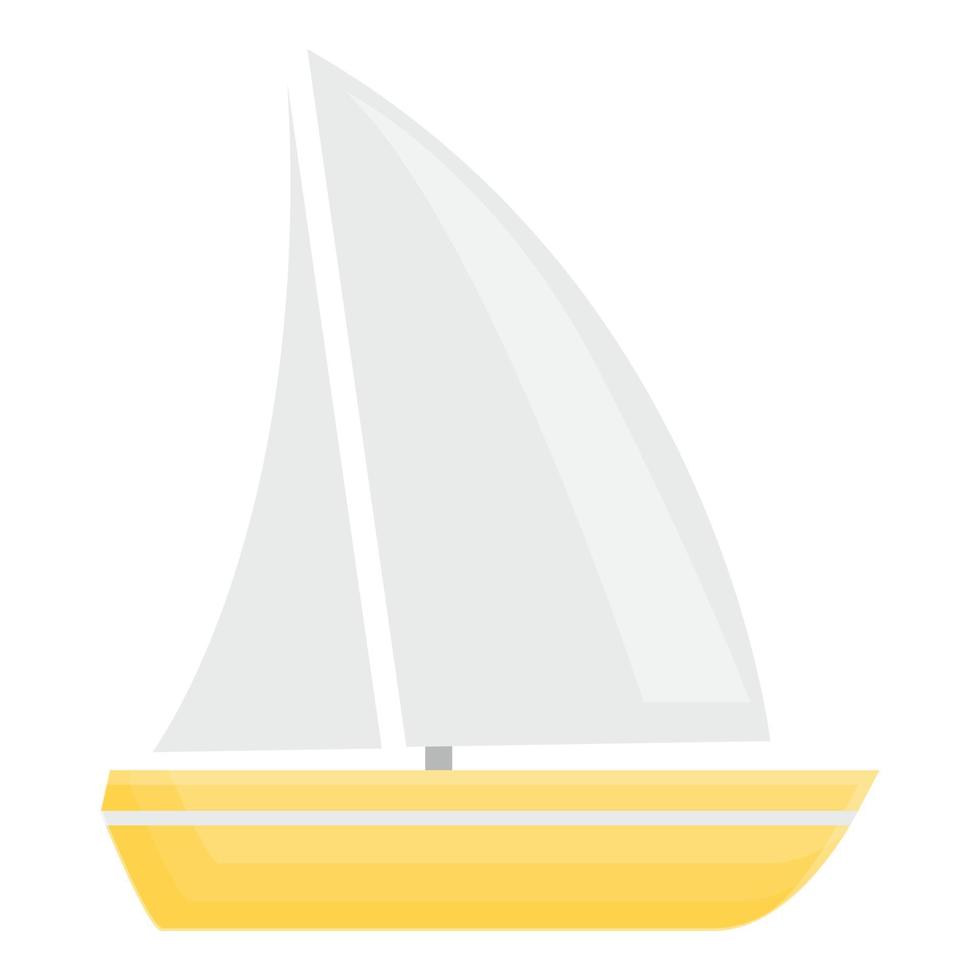 Boat with sail icon, cartoon style vector