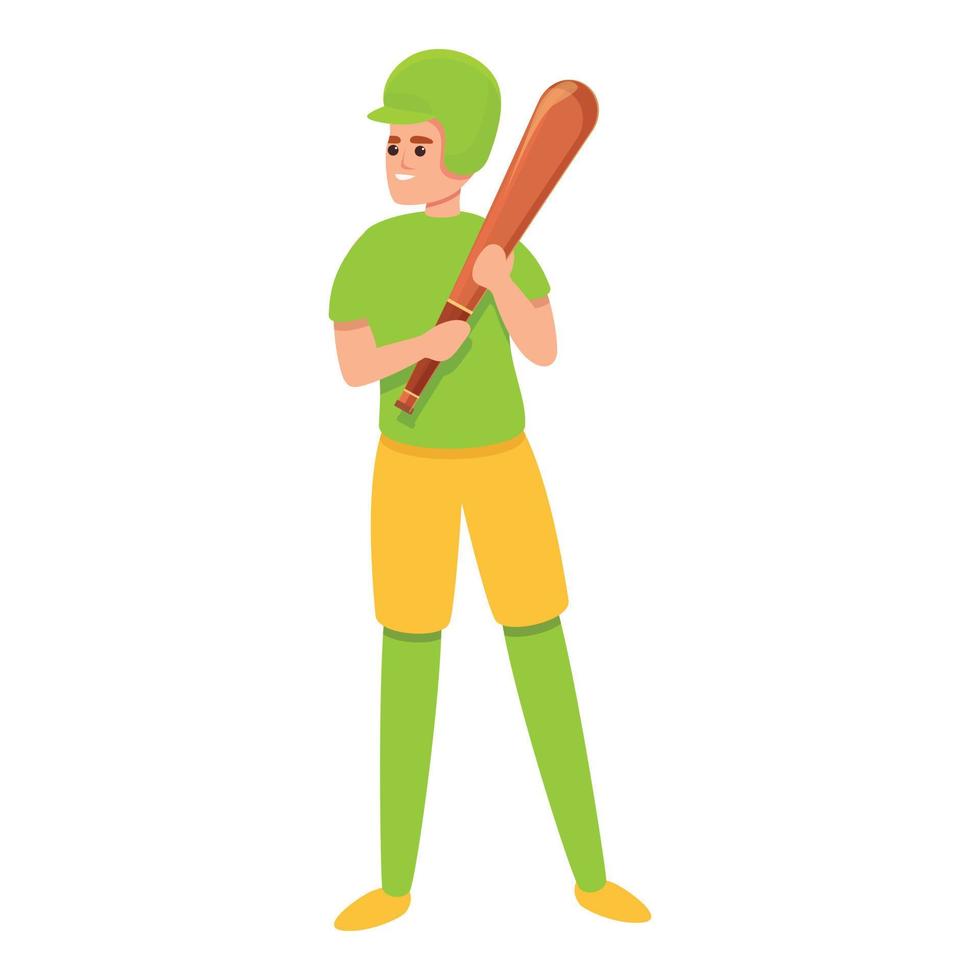 icono de bate de béisbol, estilo de dibujos animados vector