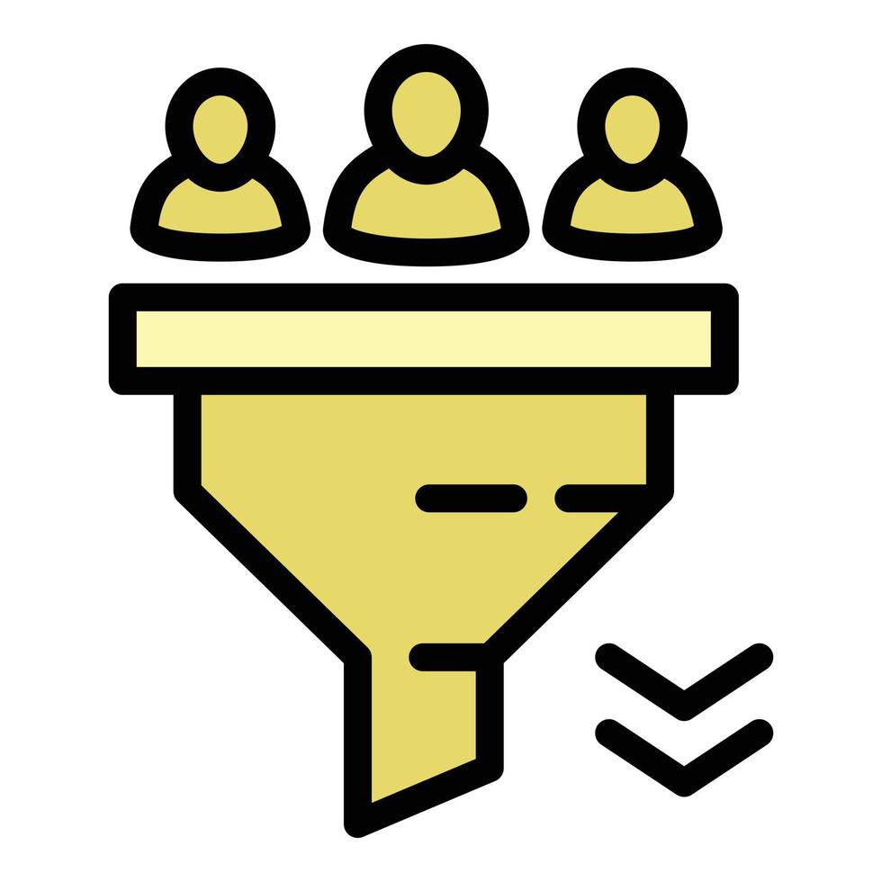 Recruit funnel icon outline vector. Online candidate vector