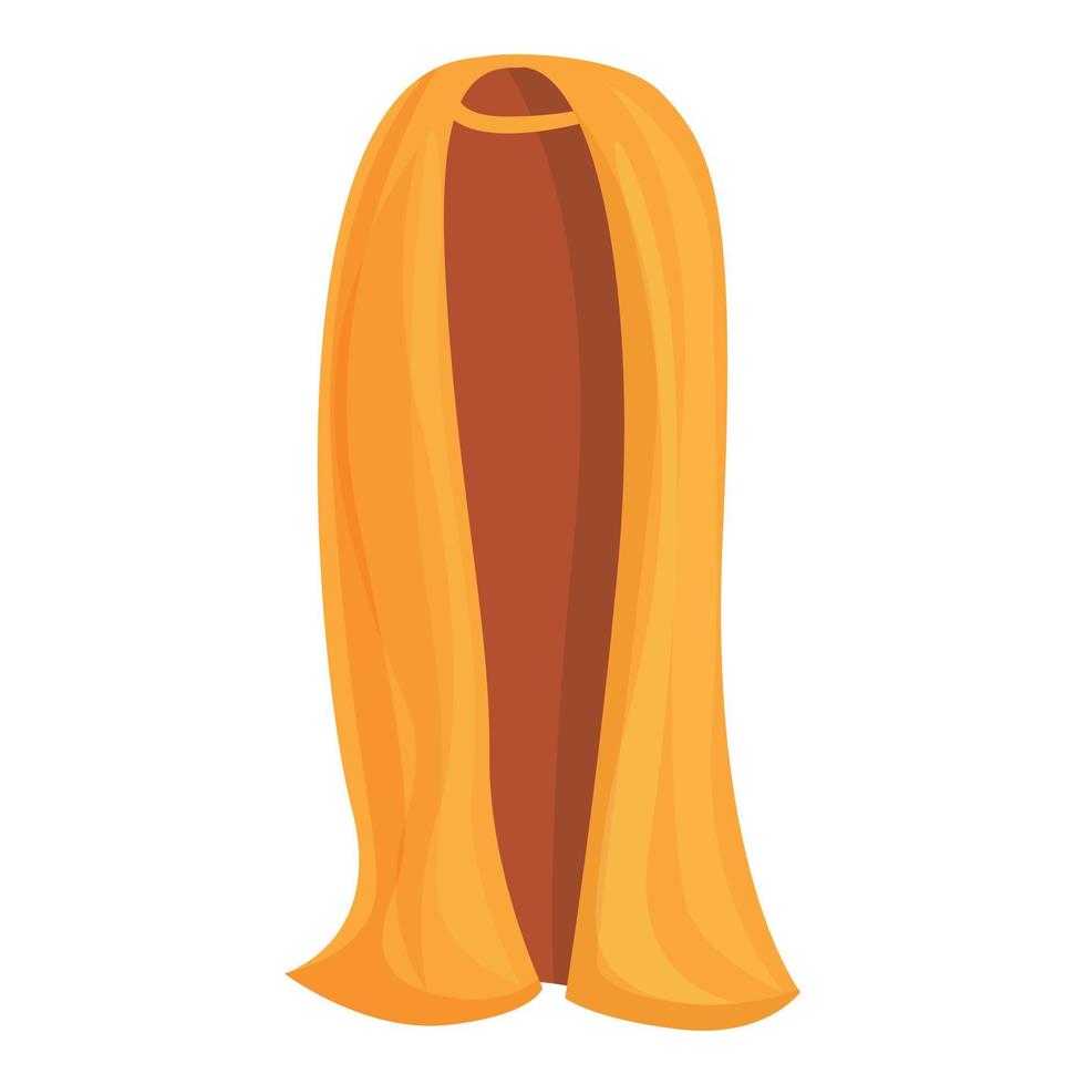 Yellow cloak icon cartoon vector. Cape hero vector