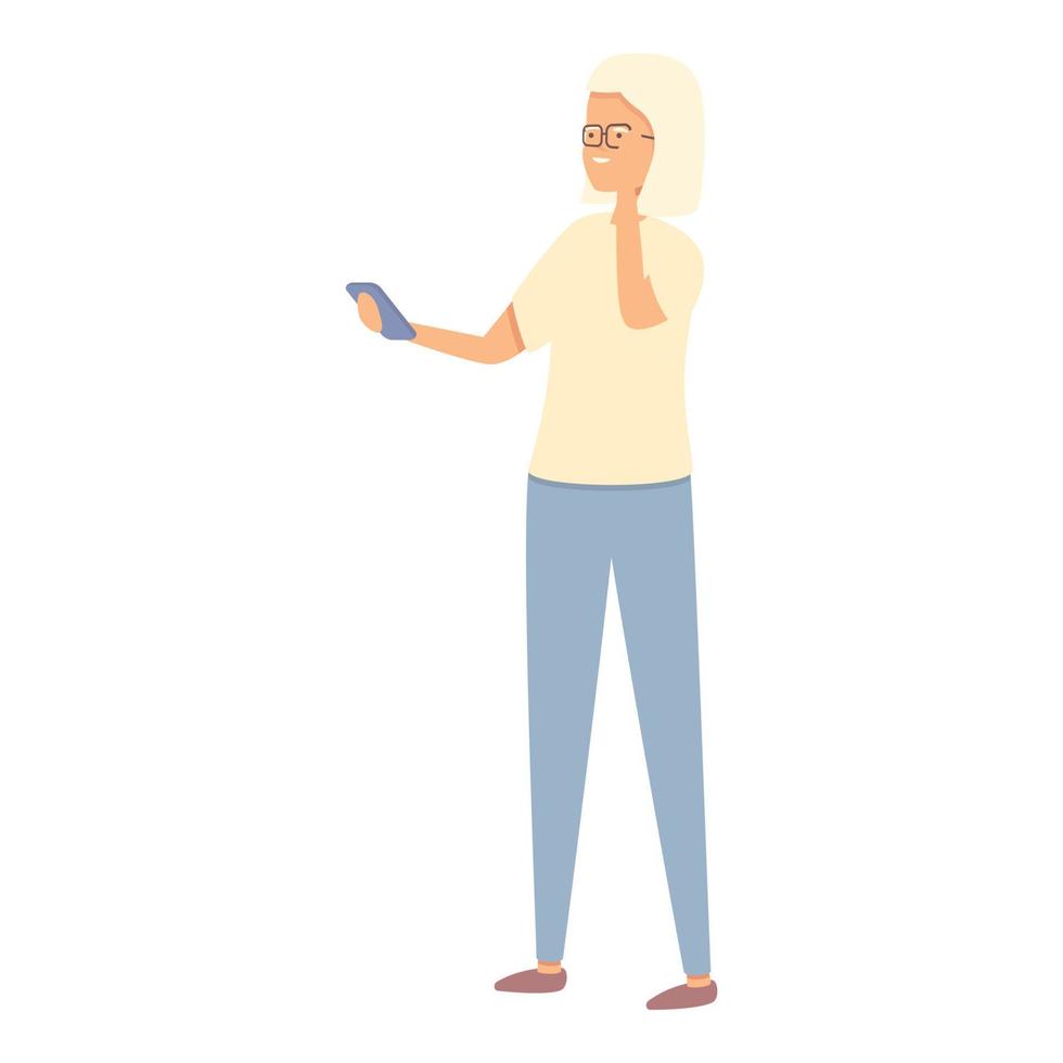 Old senior video call icon cartoon vector. Person people 14341431