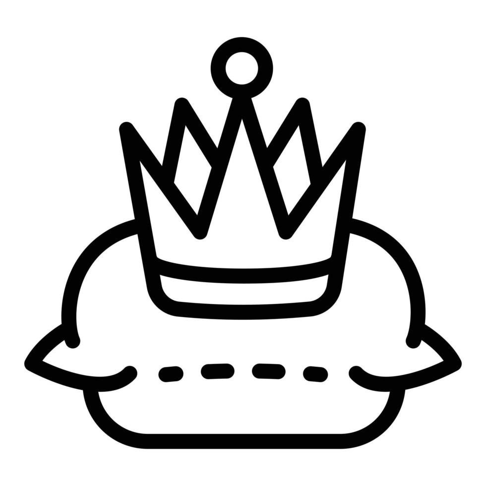 icono de la corona del museo, estilo de esquema vector