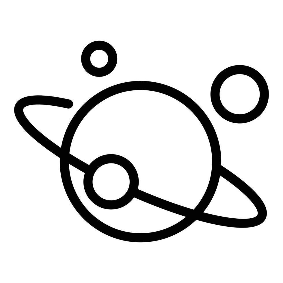 Saturn planet icon, outline style vector