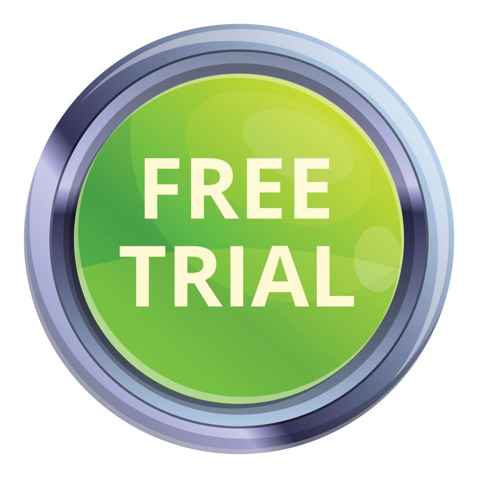 Free trial circle button icon, cartoon style vector