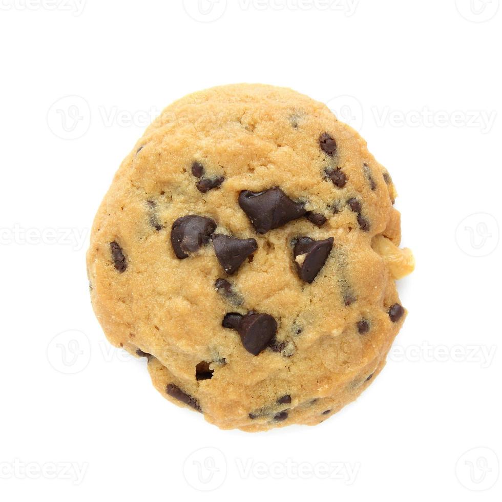 Chocolate chips cookies isolated on white photo