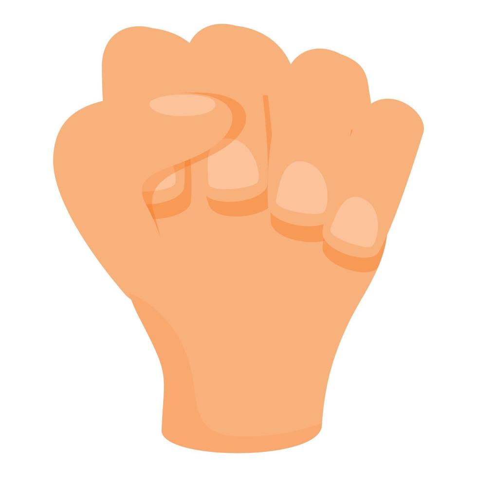 Man fist hand gesture icon, cartoon style vector