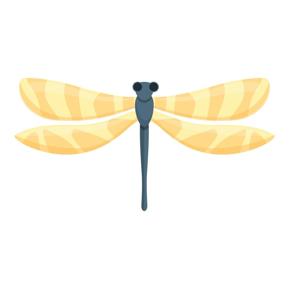 vector de dibujos animados de icono de libélula amarilla. ala de insecto