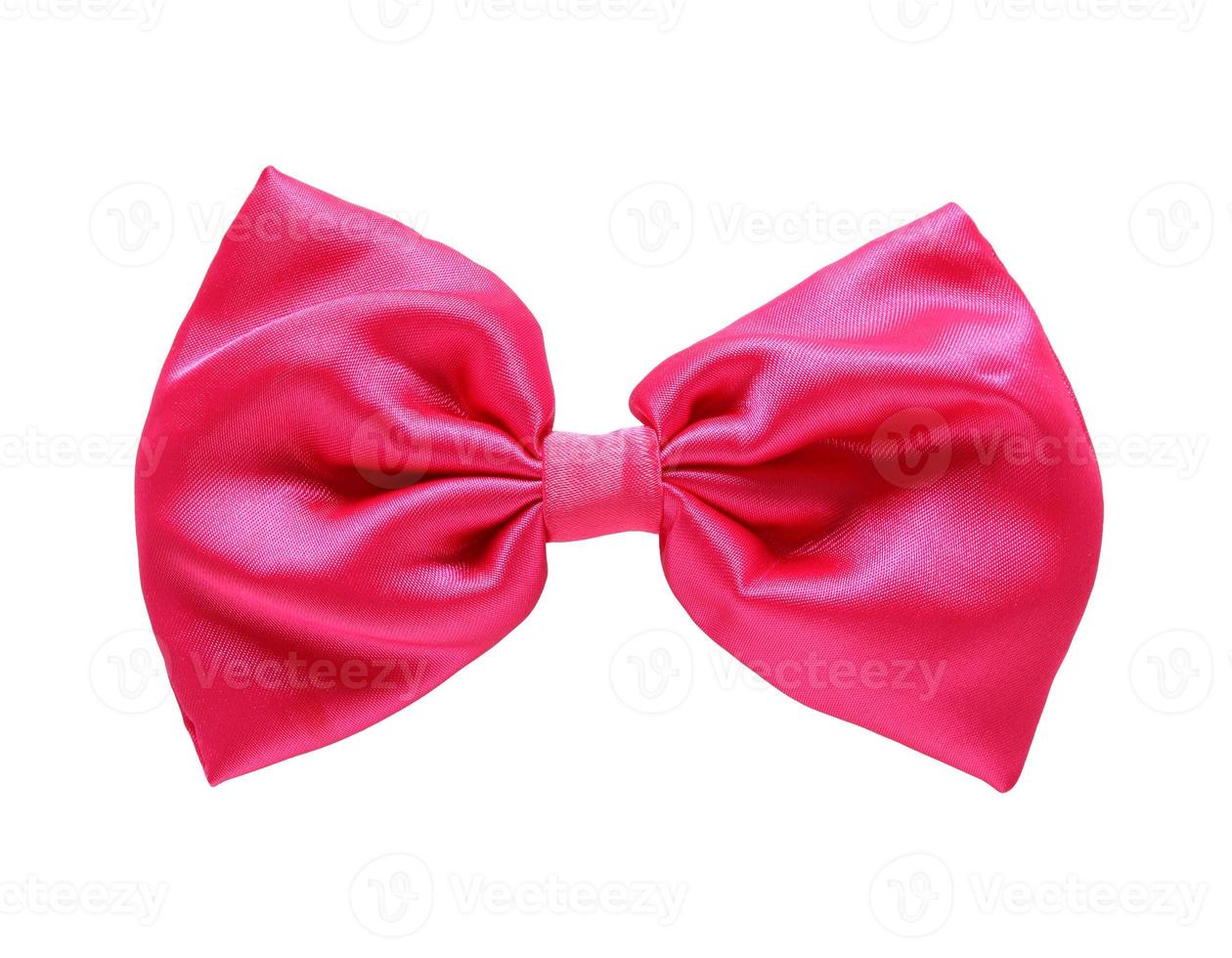 Red satin gift bow. Ribbon. Isolated on white with clipping path photo