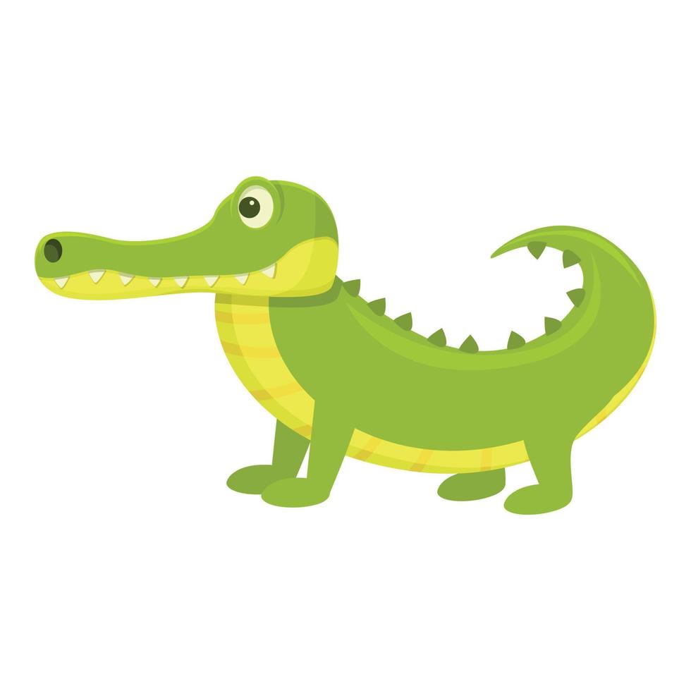 icono de cocodrilo infantil, estilo de dibujos animados vector