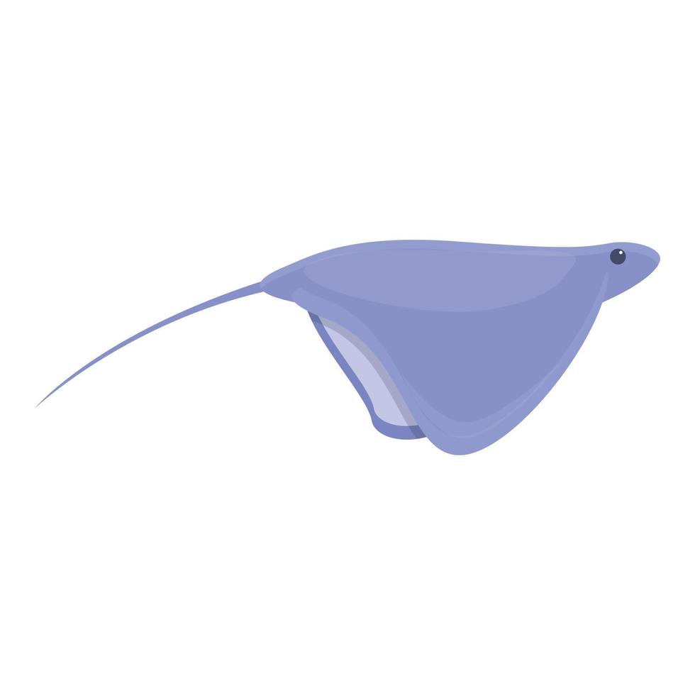 Swimming stingray icon, cartoon style vector