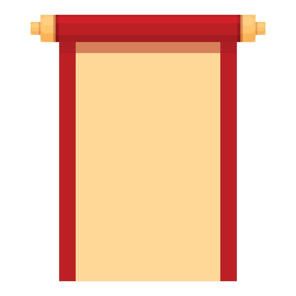 Red white scroll icon cartoon vector. New year festival vector