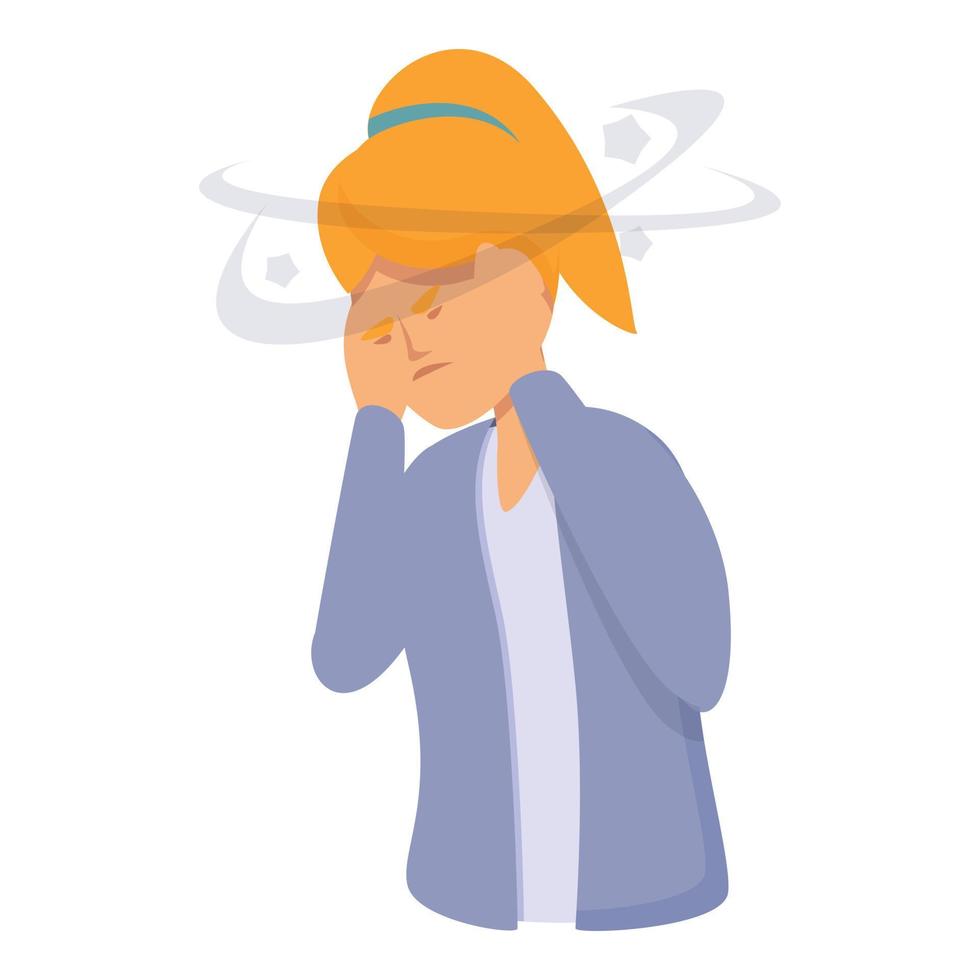 Neurology headache icon cartoon vector. Brain pain vector