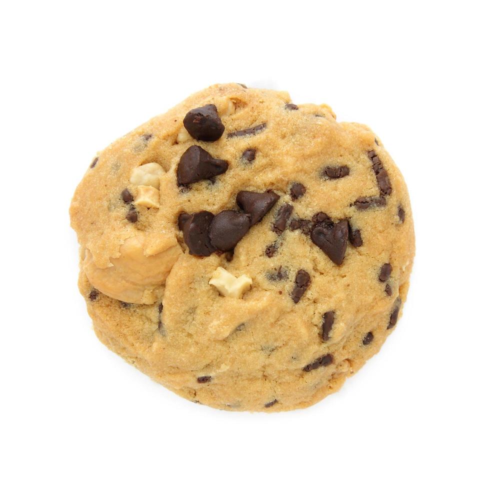 Chocolate chips cookies isolated on white photo