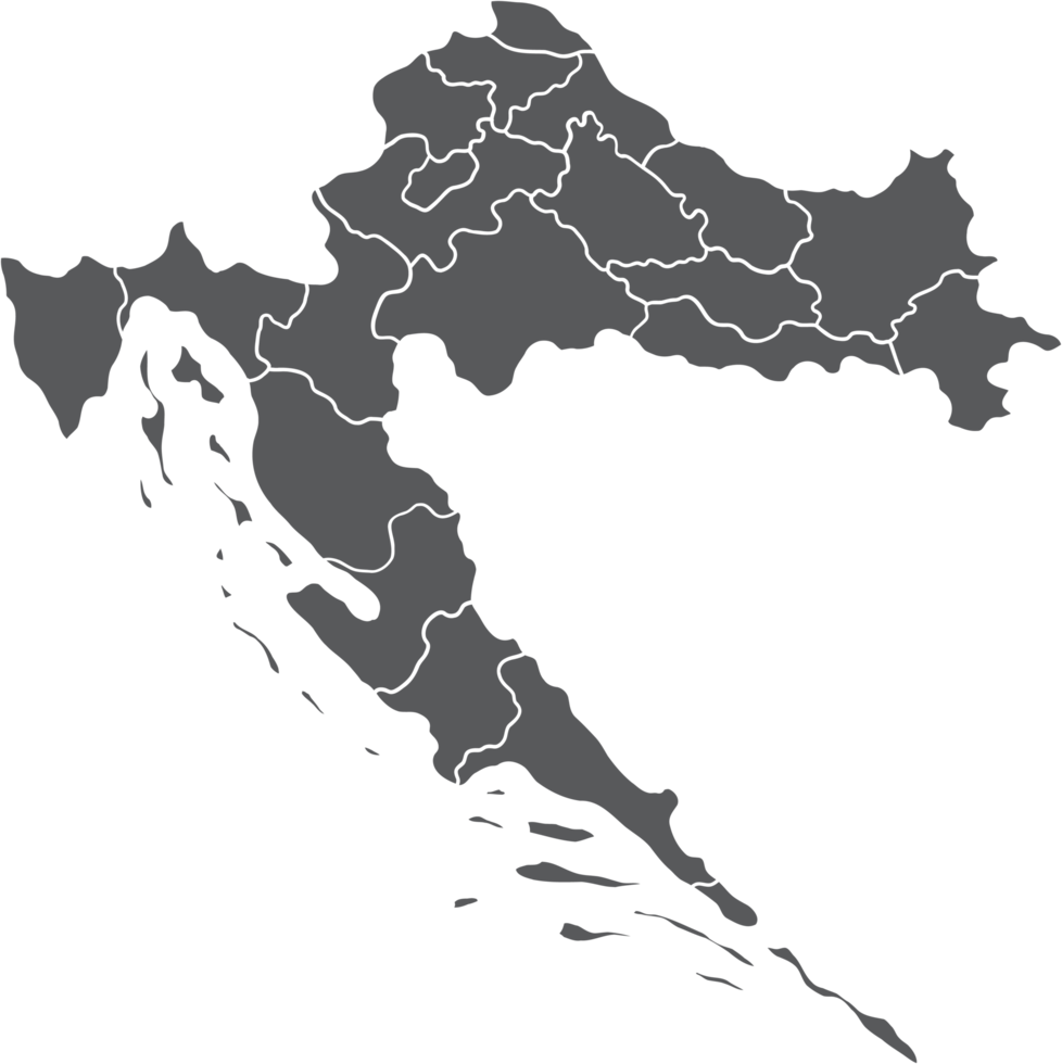 doodle freehand drawing of croatia map. png