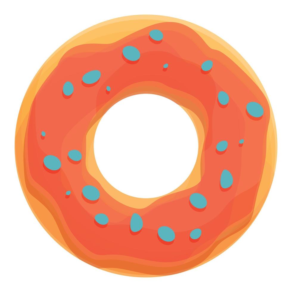 espolvorear vector de dibujos animados de icono de donut. comida azucarada