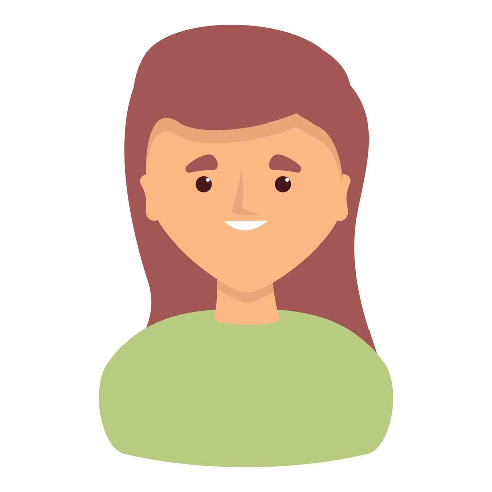 vector de dibujos animados de icono de niña sonriente. mujer feliz