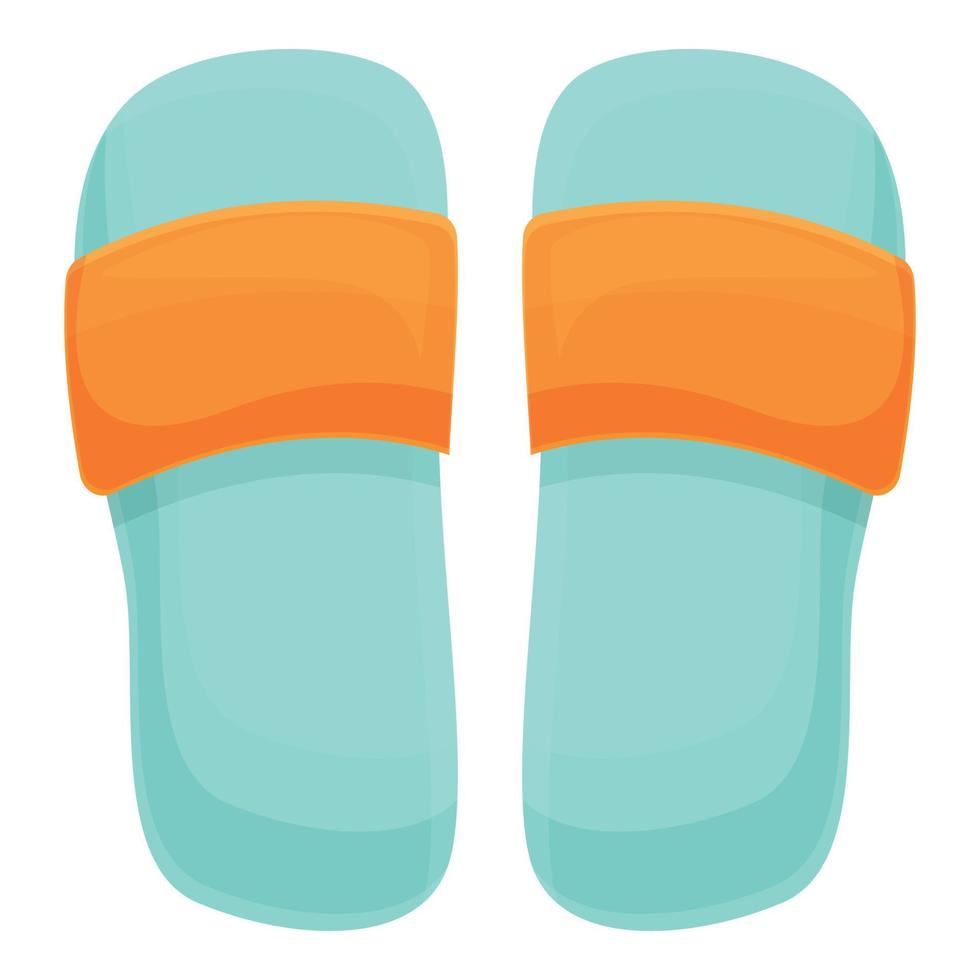 Water park slippers icon, cartoon style vector