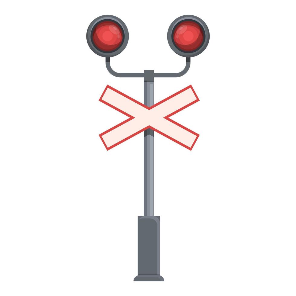 Railway crossing icon cartoon vector. Train road vector