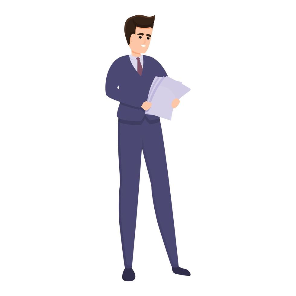 Contract agent icon, cartoon style vector