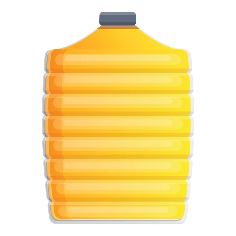 Canola oil big bottle icon, cartoon style vector