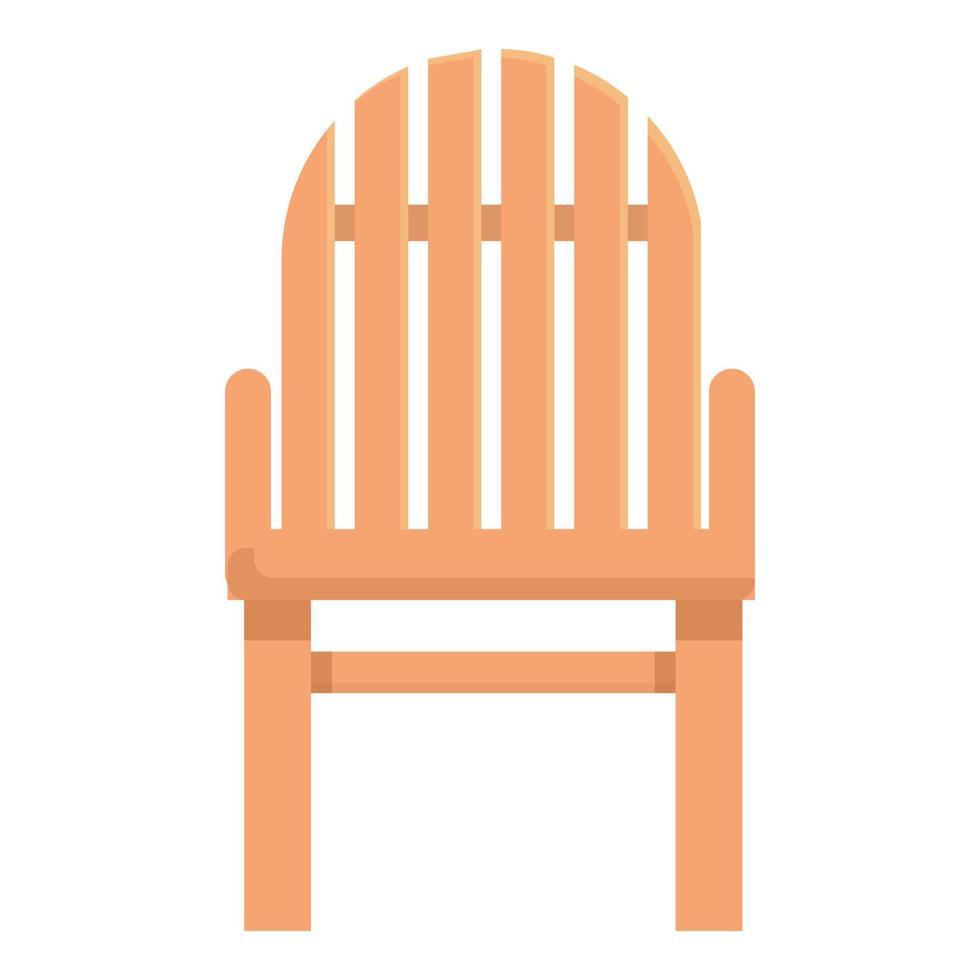 Outdoor chair icon cartoon vector. Wooden furniture vector