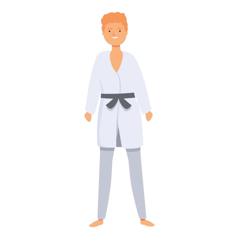 vector de dibujos animados de icono de niño de karate. escuela de deportes