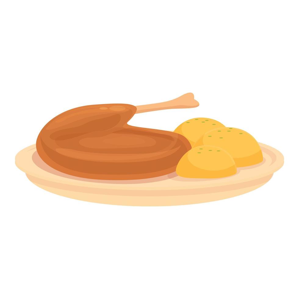 Chicken food icon cartoon vector. Austrian cuisine vector