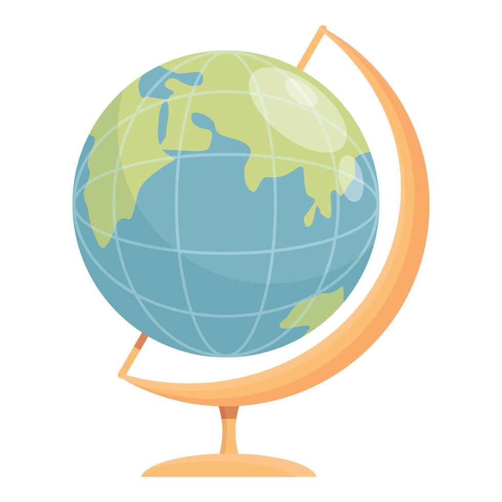 School globe icon cartoon vector. World map vector