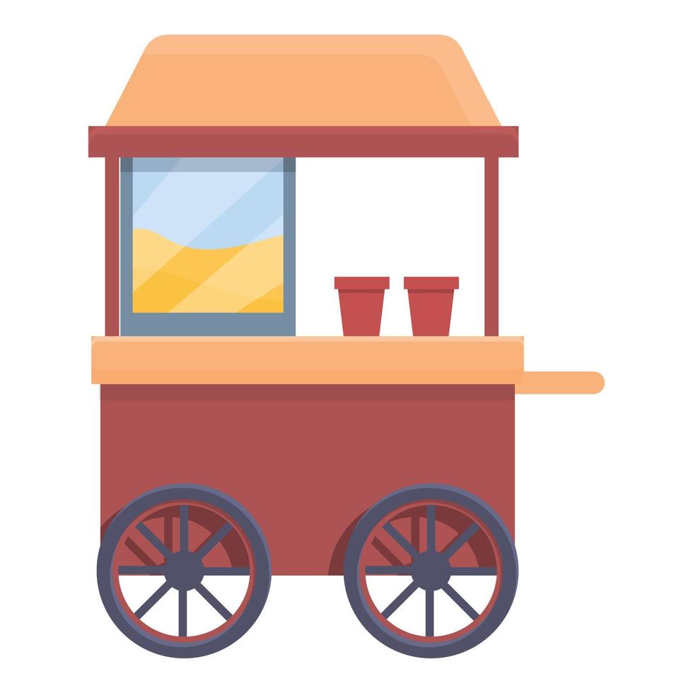 Popcorn machine maker icon, cartoon style vector