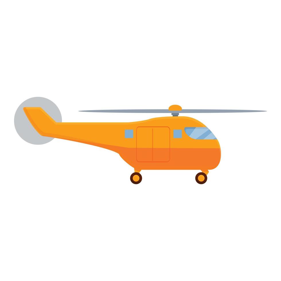 icono de helicóptero de rescate de vuelo, estilo de dibujos animados vector