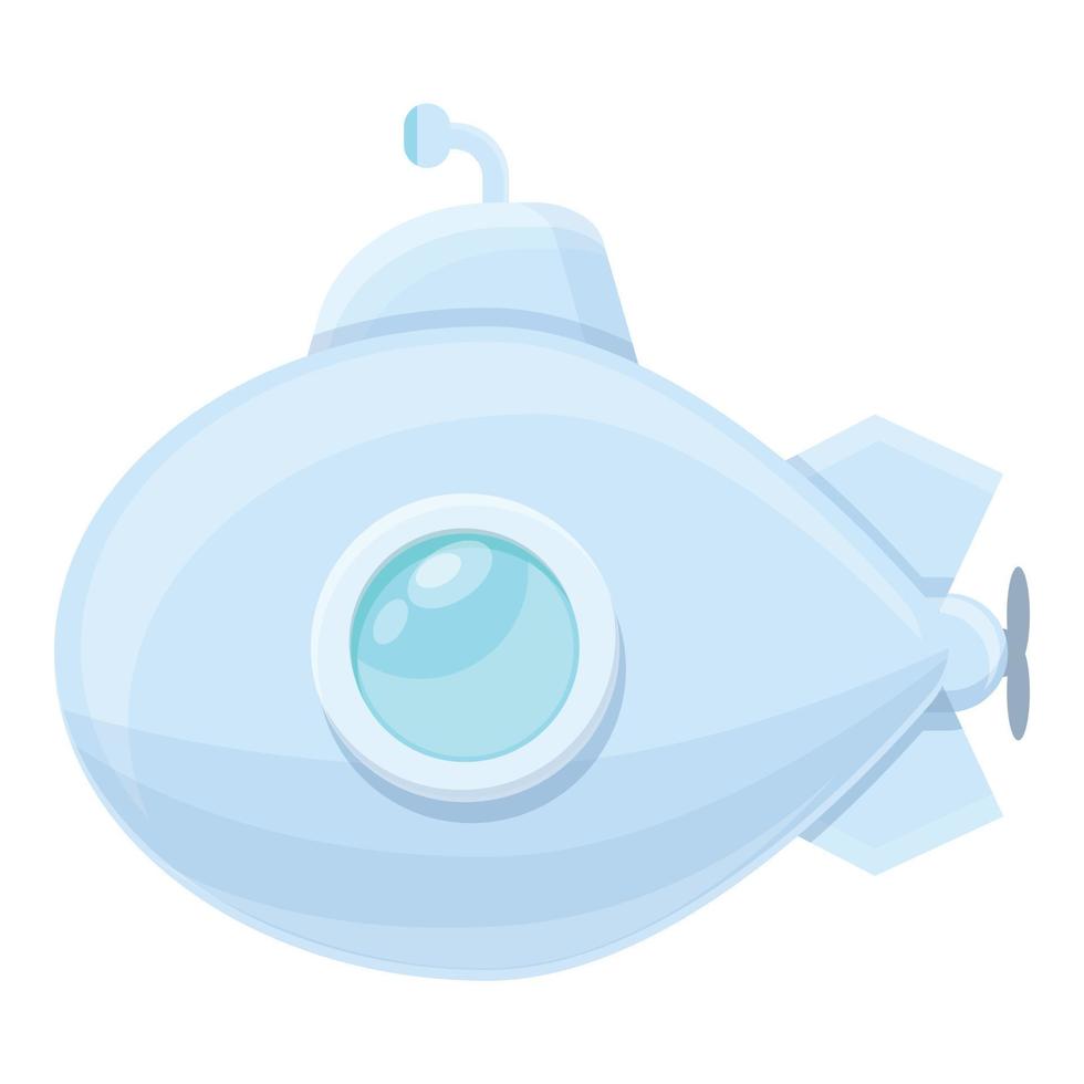 One person submarine icon, cartoon style vector