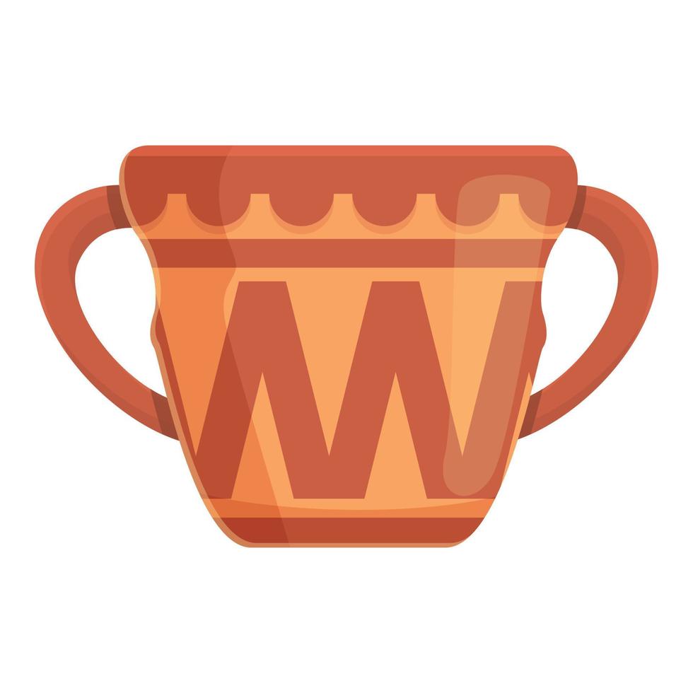 Amphora antique icon, cartoon style vector