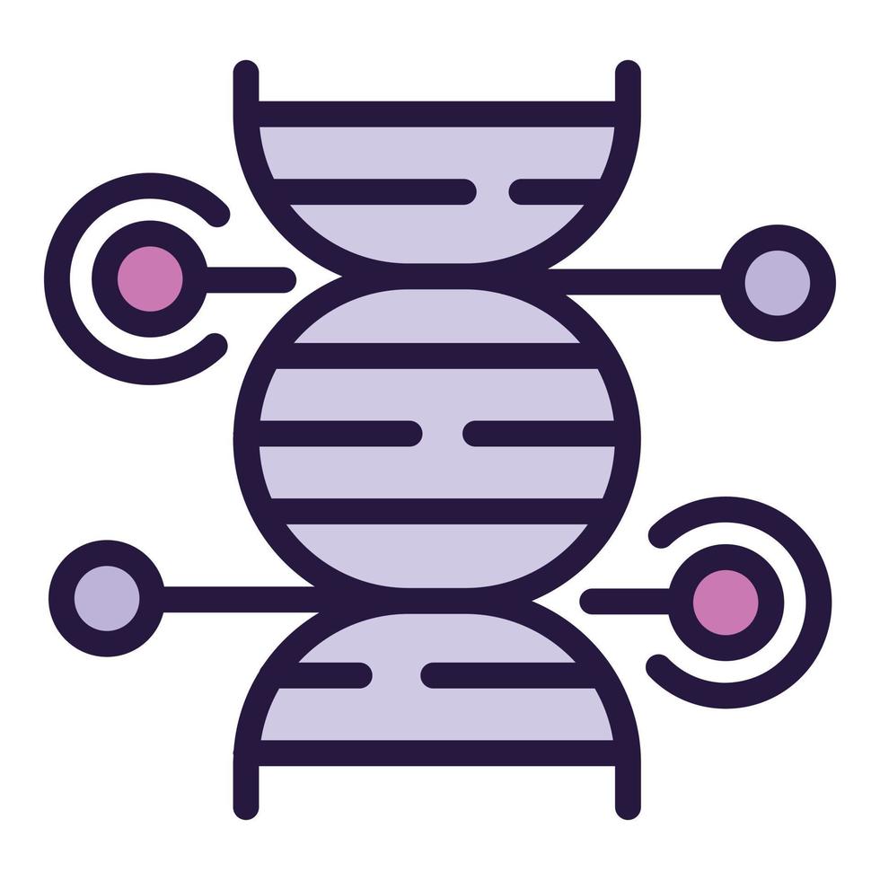 Vector de contorno de icono de experimento de ADN. laboratorio genetico