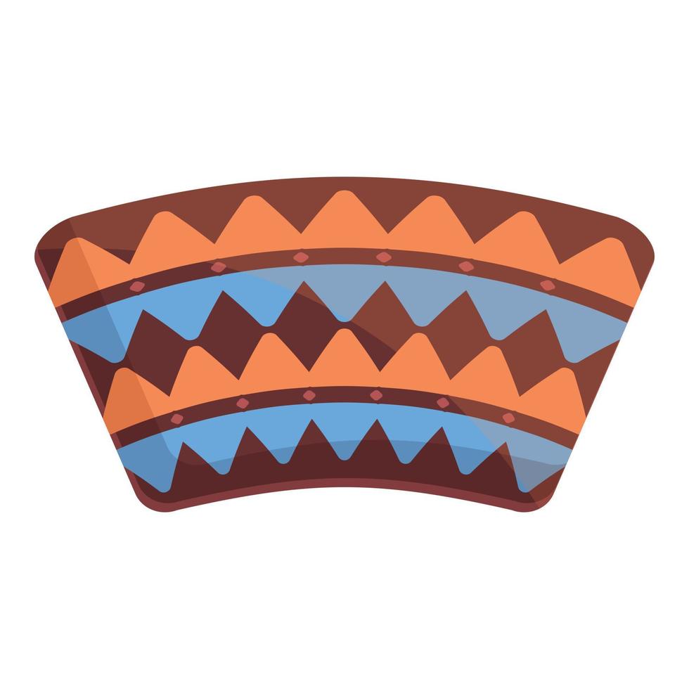 Aztec knitting icon, cartoon style vector