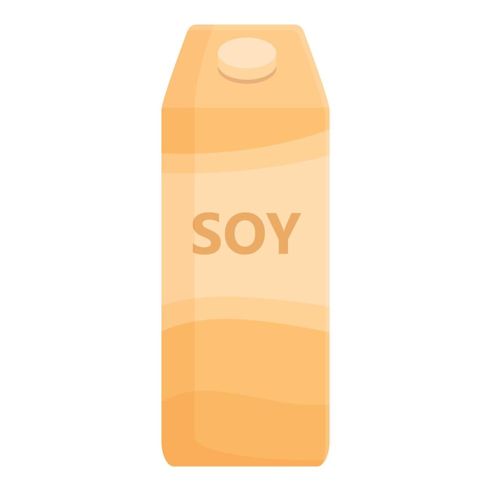 vector de dibujos animados de icono de paquete de leche de soja. jarabe vegano