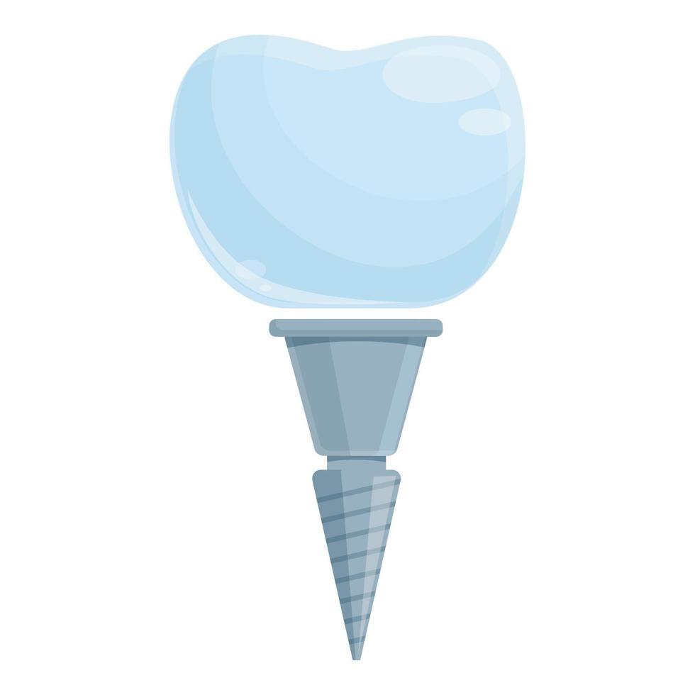 Dental placement implant icon cartoon vector. Tooth crown vector