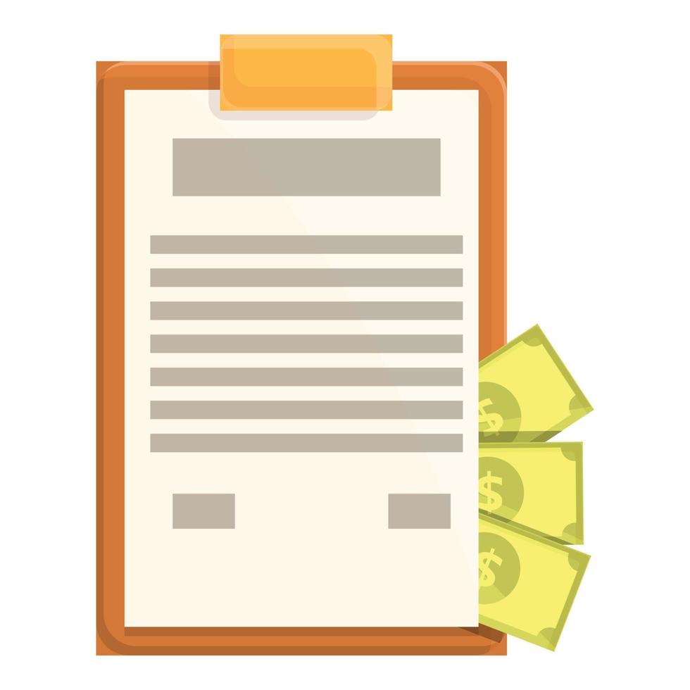 Clipboard anti-money laundry icon, cartoon style vector