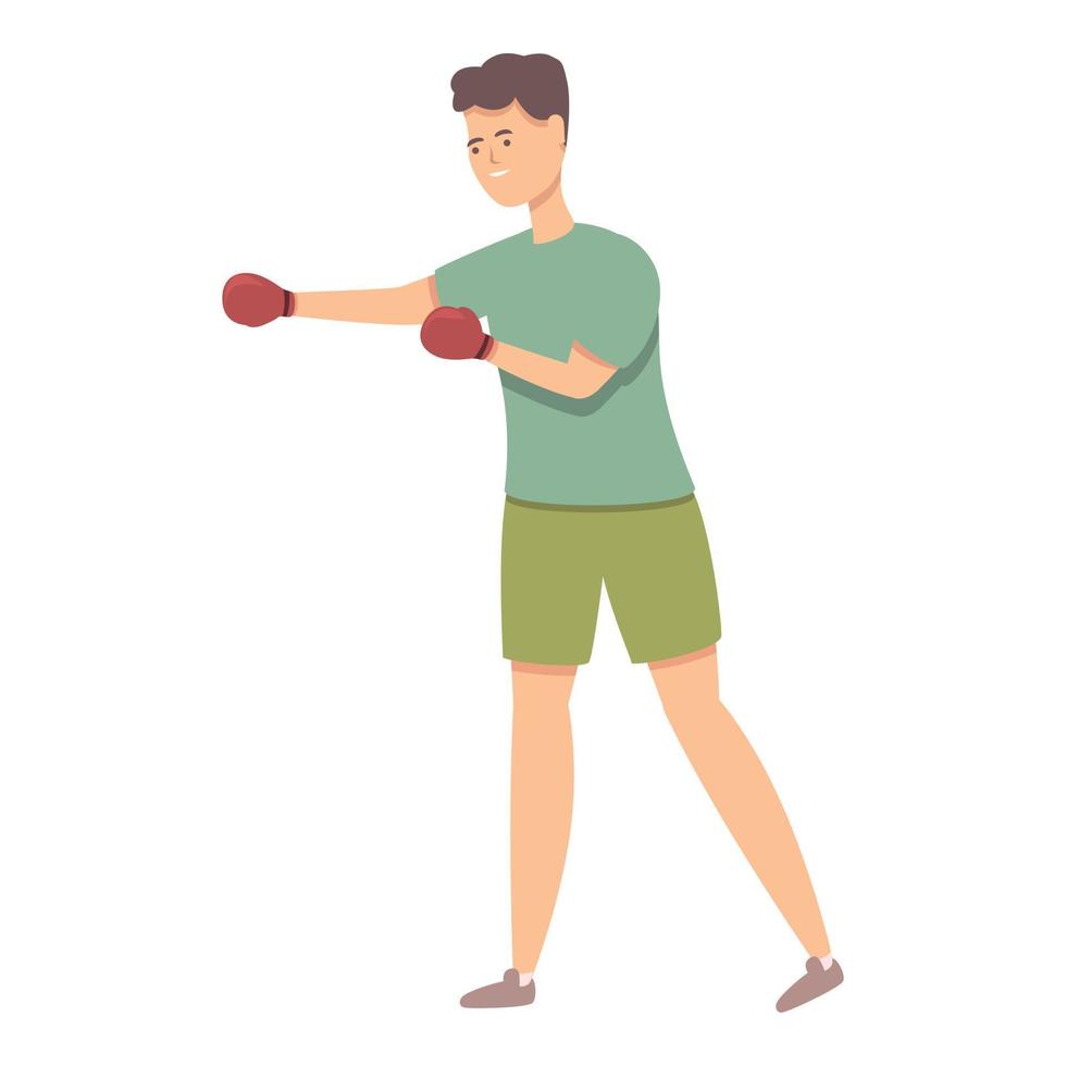 vector de dibujos animados de icono de boxeo de entrenamiento. ejercicio deportivo