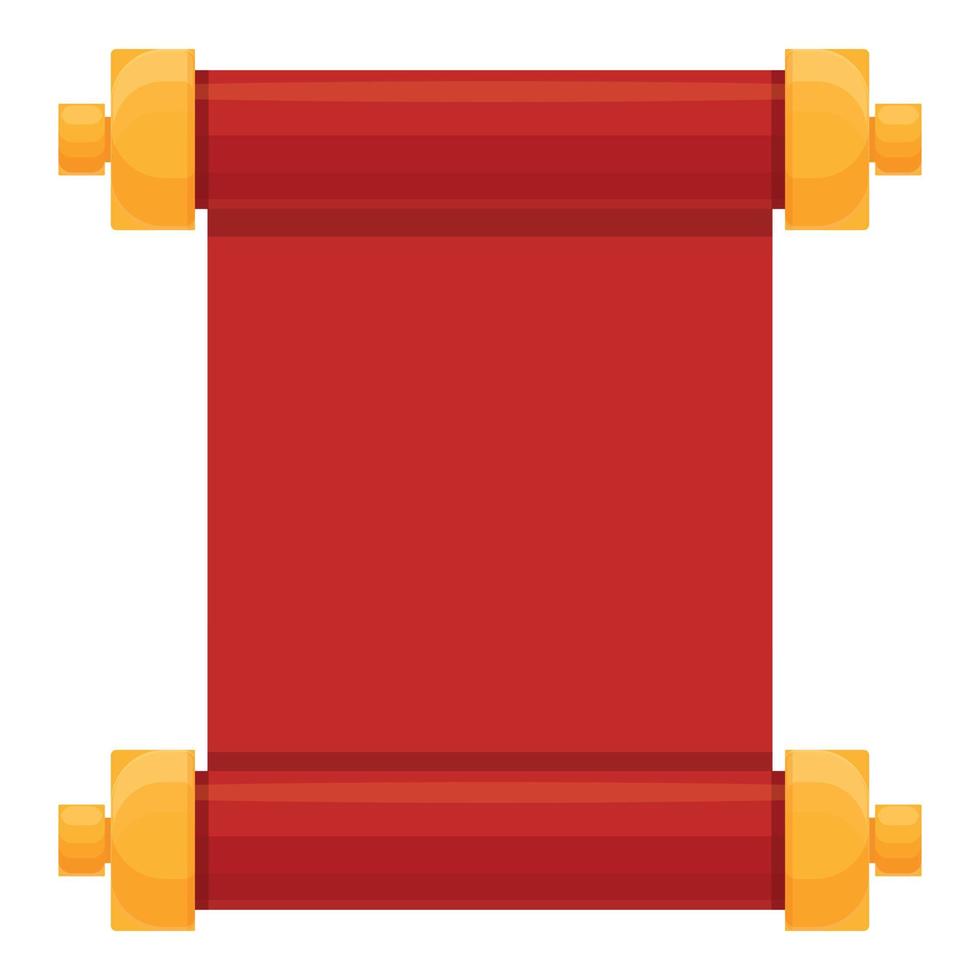 Cny scroll icon cartoon vector. Lunar spring vector