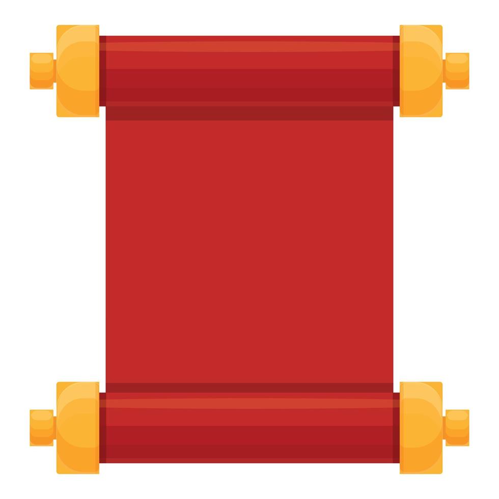 Cny scroll icon cartoon vector. Lunar spring vector